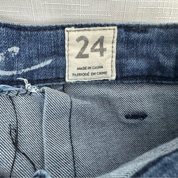 We The Free People Size 24 Mid Rise Lace Up Boot Cut Stretch Jeans READ - Picture 11 of 14